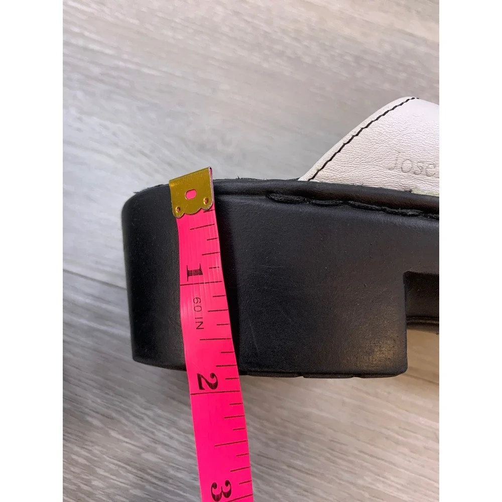 Josef Seibel Women's White Leather Caged Slide Sandals Comfort 10 Shoes